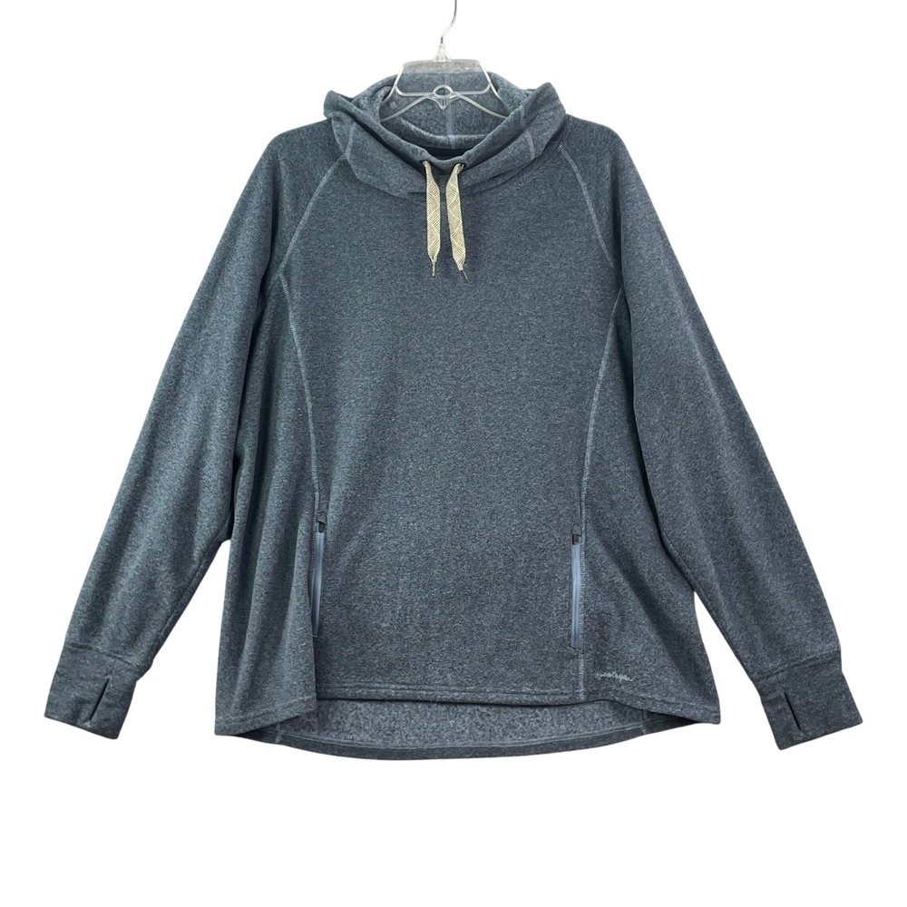 Noble Outfitters Hoodie Men XXL Gray Tug-Free Fleece Cowl Neck Pullover Workwear